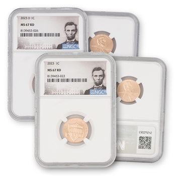 2023 Lincoln Cent-Philadelphia and Denver 2-piece Set-NGC 67