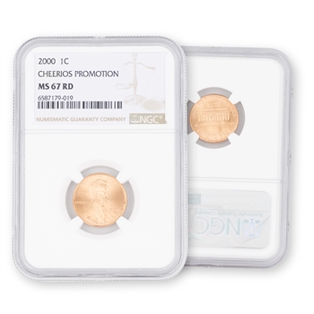 2000 Lincoln Cent-Cherrios Promotion-NGC 67 Red