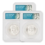 1954 Franklin Half Dollars-Philadelphia, Denver, San Francisco Mint Set-Uncirculated-Defender