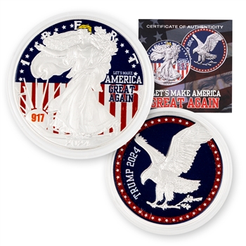 2024 Silver Eagle-Colorized-Make America Great Again
