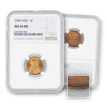 1909 Lincoln Cent-VDB-NGC 66 Red Brown