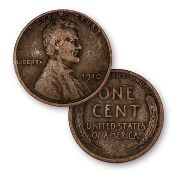 1910 Lincoln Wheat Cent - S Mint- Circulated