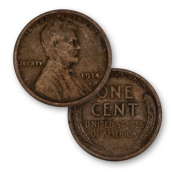 1914 Lincoln Wheat Cent - Denver Mint - Circulated