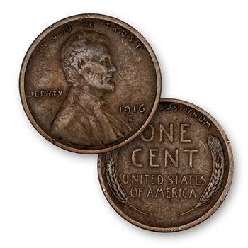1916 Lincoln Wheat Cent - Denver Mint - Circulated