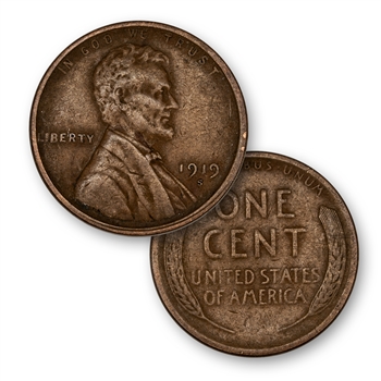 1919 Lincoln Wheat Cent - Denver Mint - Circulated
