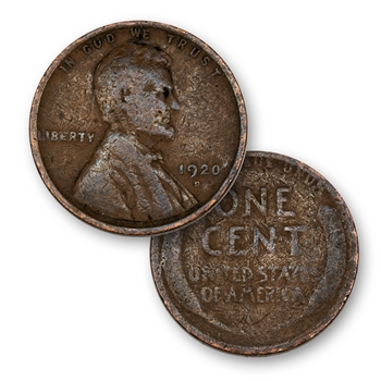 1920 Lincoln Wheat Cent - Philadelphia Mint - Circulated