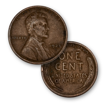 1925 Lincoln Wheat Cent - Philadelphia Mint - Circulated