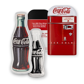 1 oz Silver Coca-Cola Bottle & Vending Machine Tin
