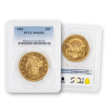 1904 $20 Liberty Gold - PCGS 62 - Proof Like