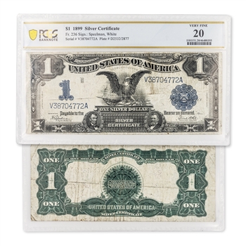 1899 $1 Silver Certificate-Lincoln/Grant-PCGS 20