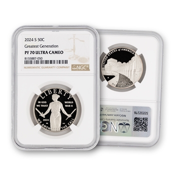 202024 Greatest Generation Half Dollar - Proof - NGC 70