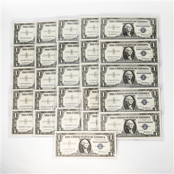 1957 $1 Silver Certificate Alphabet Collection - 26 Notes - UNC