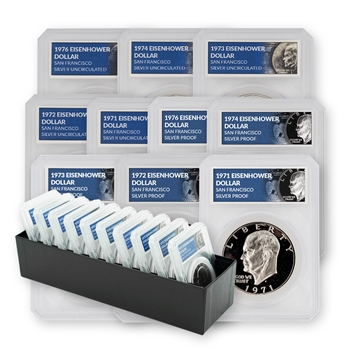 All the Silver Eisenhower Dollars ( 10 ) - Defender Holder