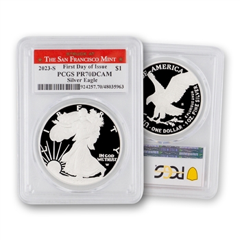 2023 Silver Eagle Proof - S Mint - PCGS 70 1st Day -SFM Label