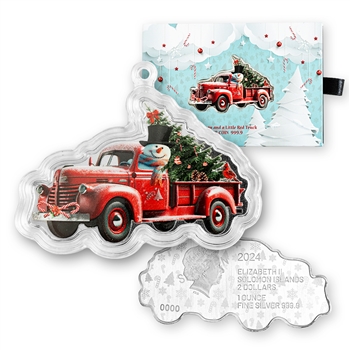 2024 PAMP 1oz Silver - Snowman & Little Red Truck - Shaped