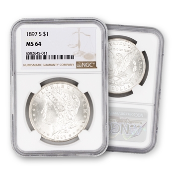 1897 Morgan Dollar - San Francisco - NGC 64