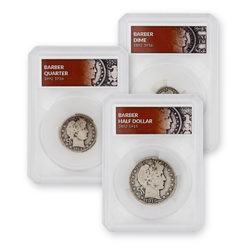 Barber Series 3 pc Type Set (Dime / Quarter / Half) - Defender