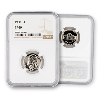 1958 Jefferson Nickel - Proof - NGC 69