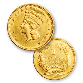 1873 $1 Indian Princess - Type 3 - Uncirculated
