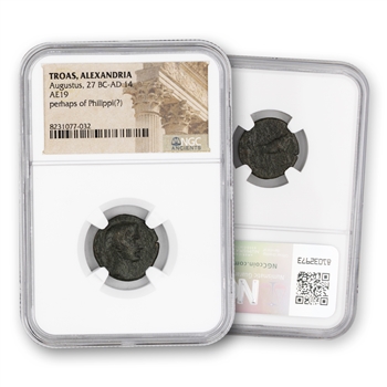 Roman Bronze - Augustus - Troas Alexandria - NGC