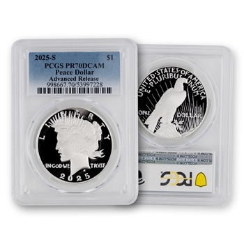 2025 Peace Silver Dollar - S Proof - PCGS 70 Advanced