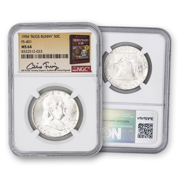 1954 Franklin Half Dollar - Bugs Bunny - NGC 64 Fivaz