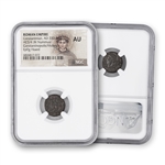 Roman Bronze - Constantinian - Victory - NGC AU Epfig