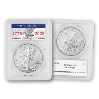 2026 Silver Eagle - 1776-2026 - Premier - PCGS 70 1st Edition