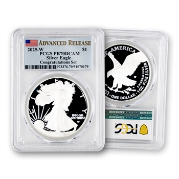 2025 Silver Eagle - Congratulation Set - PCGS 70 ADV RELEASE