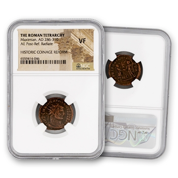 Roman Bronze - Age of Chaos - Maximian ( 286 to 308 ) - NGC VF