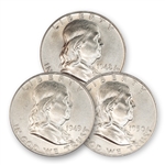 1st 3 Philadelphia Mint Franklins - Uncirculated ( 48 to 50 )