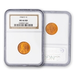 1944 Lincoln Cent - San Francisco - NGC 66 Red