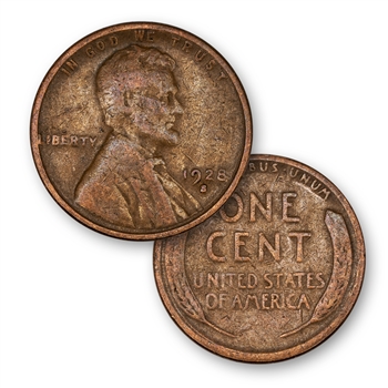 1928 Lincoln Wheat Cent - San Francisco - Circulated