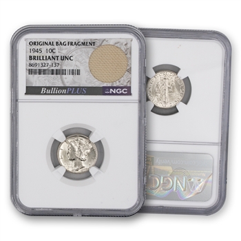 1945 Mercury Dime - Philadelphia - NGC Original Bag