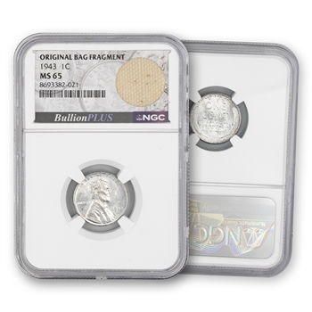 1943 Lincoln Cent - Philadelphia - NGC 65 Original Bag