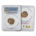 1957 Lincoln Cent - Denver - PCGS 63 - 60% Off Center