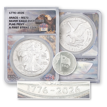 2026 SE Carr Overstrike 1776-2026 Flag - ANACS 70