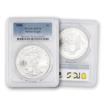 2008 Silver Eagle - PCGS 70