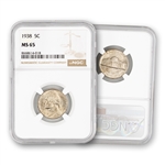 1938 Jefferson Nickel - The 1st - NGC 65