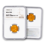 1945 Lincoln Cent - Denver - NGC 67