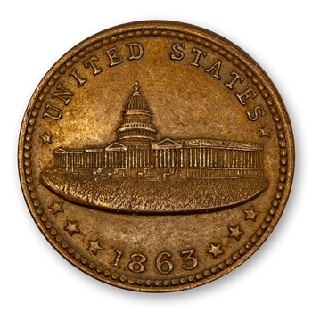 Authentic Civil War Token - Capitol Building Design