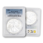 2021 Silver Eagle - Type 2 - PCGS 70