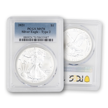 2021 Silver Eagle - Type 2 - PCGS 70