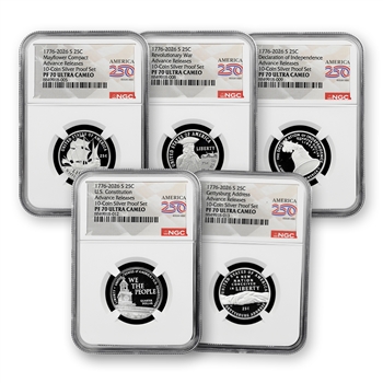 2026 Visions of Liberty Quarters Silver Proof USA 250 NGC 70 Adv Release