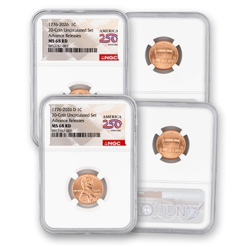 2026 Lincoln Cent - P & D Set - USA 250 - NGC 68 Adv Release