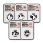 2026 5pc Quarter Set - Silver Proof - USA 250 - NGC 70