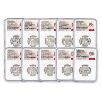 2026 Quarters - 10pc P & D Set - USA 250 - NGC 68 Adv Release