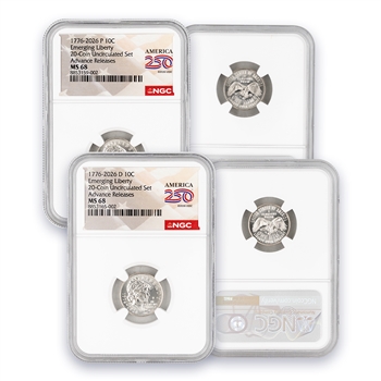 2026 Liberty Dime - 2pc P & D Set - USA 250 - NGC 68 Adv
