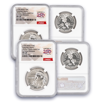 2026 Liberty Half Dollar - 2pc P & D Set - USA 250 - NGC 68 Adv
