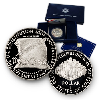 1987 Constitution Silver Dollar - Proof